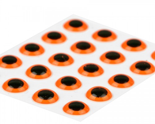 3D Epoxy Eyes, Fluo Orange, 5 mm